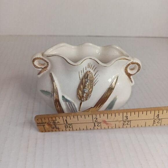 Vintage wheat design, Japan, small vase/napkin holder ,spoon holder - Picture 5 of 7